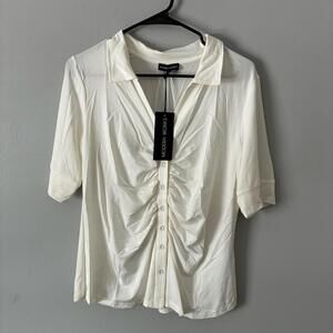 Modern Works NWT Women Tops White Blouse size Large